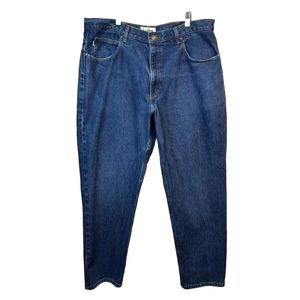 L L Bean Mens Jeans Natural Fit Size 38 x29 104731 Denim Straight Leg Chore Work